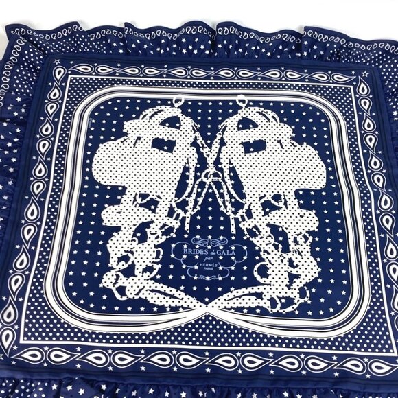 HERMES Carre70 Frill BRIDES DE GALA A POIS Dot polka dots Scarf Unused - Picture 8 of 12